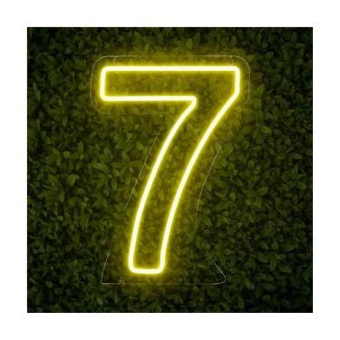 Imagem de Painel Led Neon Número Luminoso 7 Sete 60cm Decoração Festa - letreiro