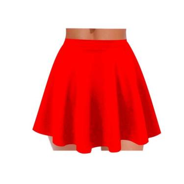 Imagem de saia godê rodada roupa feminina - topbrasil , Vermelho, GG