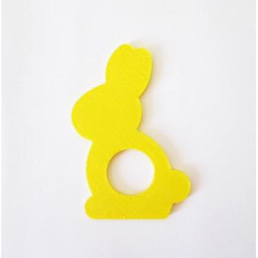 Imagem de 6 Argolas Para Guardanapo Do Coelhinho / Páscoa - Toque 3D, Amarelo