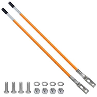 Imagem de C CLINK Kit de guias de marcadores de lâmina de arado de neve de 68.6 cm, tubo sólido, base de aço inoxidável 304L, adequada para Blizzard Boss SNO-Way Western Snowplows 62265 e muitos outros (laranja