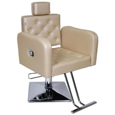 Imagem de Cadeira Reclinável Hidráulica Tokyo Base Quadrada Bege - Moveis e comp