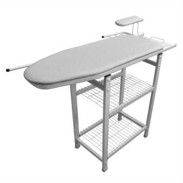 Imagem de Tábua De Passar Roupa Com Tecido Térmico Multiuso  - Utilaço, Branco