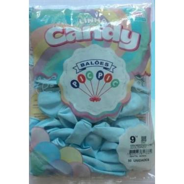 Imagem de BALÃO LISO REDONDO - PIC PIC Nº 09 -  AZUL CANDY  - Pacote com 50 unid