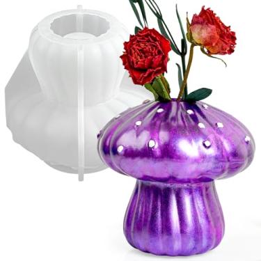 Imagem de Molde de silicone para vaso de resina, vaso de cogumelo, moldes de fundição de resina epóxi para estação de propagação de plantas, vasos de cogumelos 3D, castiçal, molde de concreto, faça você mesmo