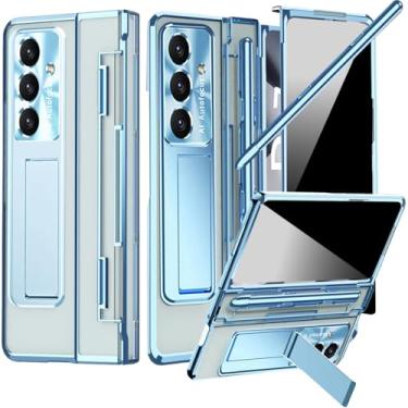Imagem de NINKI Capa para Samsung Galaxy Z Fold 7 com caneta Stylus e suporte para caneta S, suporte e protetor de tela de privacidade Dobradiça Fold7 Spen Clear Capa para celular para Z Fold 7 com suporte e