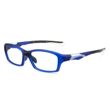 Imagem de Cyxus Óculos de luz azul Squre Small Squre para mulheres e homens, armação TR, bloqueio UV, óculos de computador, lentes transparentes, 8161 - Armação azul - Lente transparente, 137mm