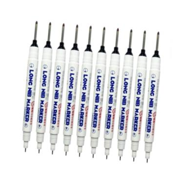 Imagem de Vaveren 10 peças de marcadores de ponta longa, canetas marcadoras de furo profundo, marcadores de alcance profundo para móveis, Preto