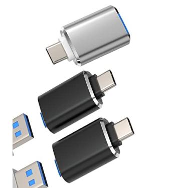 Imagem de Adaptador USB-C para USB (pacote com 3) Tipo C 3.0 OTG Cabo Hub Thunderbolt Adaptador Conversor de porta de mouse compatível com Samsung para MacBook Pro para iPhone15 Pro Max Plus para iPad 10、Air4/5