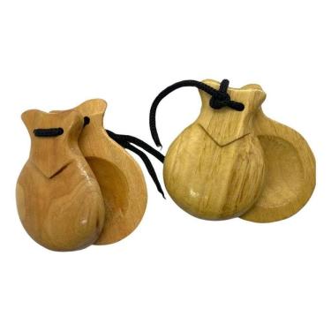 Imagem de 2X Par De Castanholas De Madeira Cigana