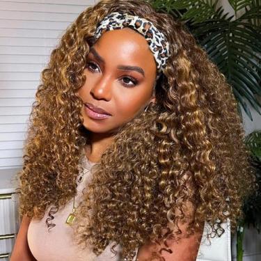 Imagem de Peruca com faixa de cabeça XSY Highlight Ombre Kinky Curly 50 cm 150% 