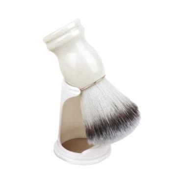 Imagem de Escova De Barbear Masculina Com Cabo De Madeira E Cerdas Para Espuma D