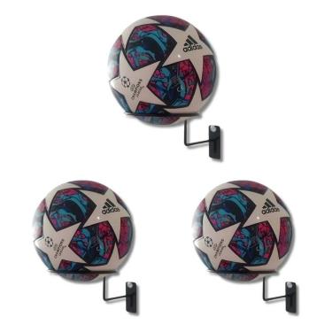 Imagem de 2X Kit 03 Suporte Parede Bola Futebol Basquete Volei + Paraf