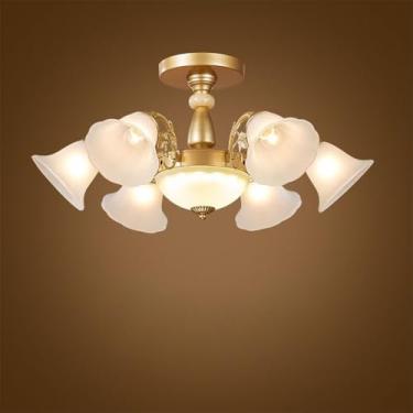Imagem de Ustre E Lâmpada Pendente LED De Luxo: Estilo Retro Americano Com Toque Europeu, Ideal Para Sala De Estar, Restaurante, Quarto, Estudo, Villa, Hotel E Café (B C 6 Luzes)