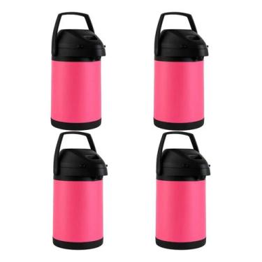 Imagem de Garrafa Termica Inox 2,5 Litros Kit 4 Unidades Azarte 24h Gelada Para 