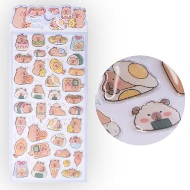 Imagem de Cartela De Adesivos Capivara Infantil Sticker Alto Relevo 3D papelaria