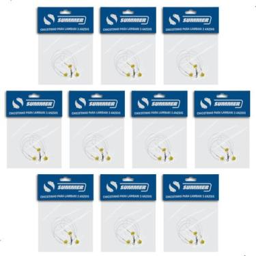 Imagem de Kit 10 Chicotinhos Para Pesca de Lambari com 3 Anzóis e Miçanga Da Sum