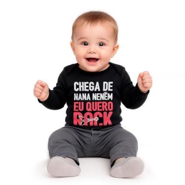 Imagem de Body Bebê Manga Longa Preto com Estampa RocknRoll - Art Rock, M