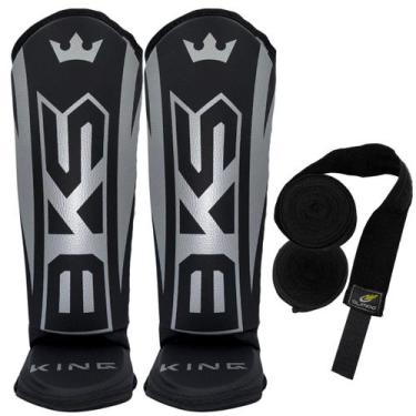 Imagem de Caneleira Para Muay Thai - Bandagem Elástica 3m Bks, Prata, Infantil