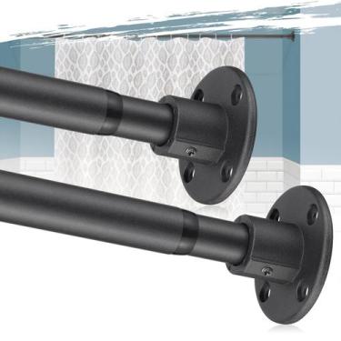 Imagem de Varão de cortina de chuveiro LAKEROD Heavy Duty 28-62 cm preto fosco