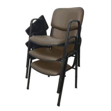 Imagem de 03 Cadeiras Escolar Universitária Linha Hotel Auditório Marrom