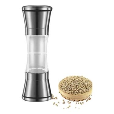 Imagem de Moedor duplo de pimenta e sal grosso manual aço inox e acrílico ajustá