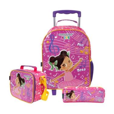 Imagem de Combo Infantil Menina Mala G + Lancheira + Estojo Bailarina - DERMIWIL