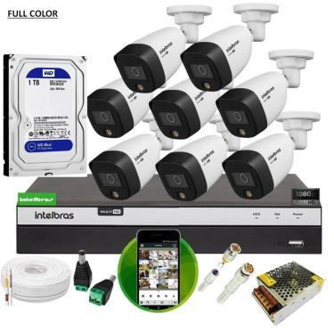 Imagem de Kit 8 Cameras Intelbras Full Color Dvr 8ch Full C/ 1tb