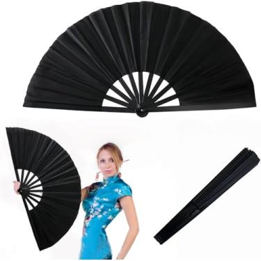 Imagem de Ventilador de botas no chão, ventiladores largefold, leque de dança de linha, ventiladores dobráveis decorativos, ventiladores de tecido retrô vintage chinês, para apresentação, dança, festa, presente