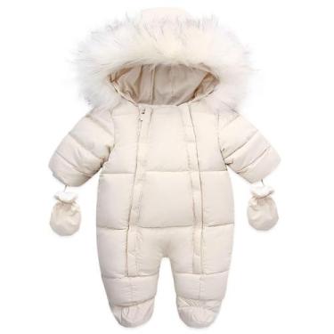 Imagem de Jaqueta Snowsuit CYTAFE Baby Down, macacão com capuz, branco 6-12M
