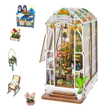 Imagem de Kit de decoração DIY 3D Wooden Puzzles Dollhouse Bookshelf Insert - hv