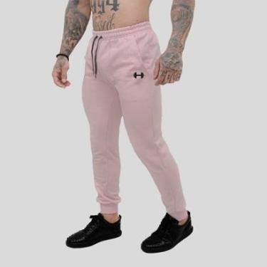 Imagem de Calça Moletom Masculino Jogger Slim Agasalho Flanelado Academia Peso-Masculino
