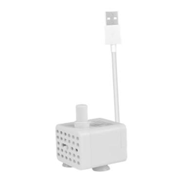 Imagem de IEUDNS Bomba de aquário 130L/H Mini USB Bomba de fonte pequena portátil Cabo de 150 cm para mini lago Piscina Fonte hidropônica interna e externa, Lado
