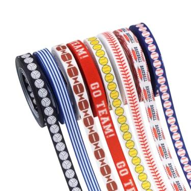 Imagem de Vaveren 8 rolos de fitas esportivas, fitas para embrulho, acessórios, artesanais, fita de vôlei de 5 jardas para scrapbooks, laço de cabelo para torcida