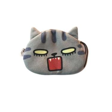 Imagem de Bolsa de moedas design de desenho animado criativo bonito bolsa de armazenamento bolsa de armazenamento gato expressão gato gato fones de ouvido meninos (B)