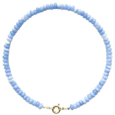 Imagem de MEVOME Colares femininos com contas, gargantilha boho com pedras preciosas coloridas, pedra natural, feito à mão, moda verão, outono, inverno, meditação, banhado a ouro 18 K, moderno, arco-íris, joias