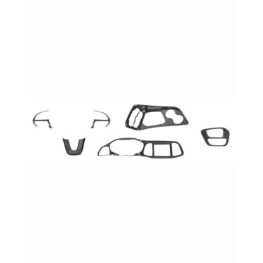 Imagem de Hoolcar Para Dodge Challenger 2015+ Acessórios de Decoração de Interiores 9 peças Painel de Controle Central Painel de Guarnição e Mudança de Engrenagem e Botão de Direção Kit de Acabamento de Moldura