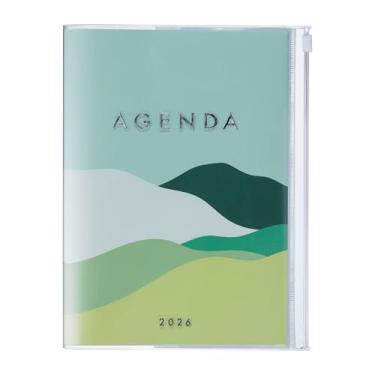 Imagem de MARK'STYLE Agenda vertical semanal A5 de 16 meses (setembro de 2025 a dezembro de 2026) com capa de PVC transparente macia, recarregável, com bolso, para organização e planejamento diário (verde