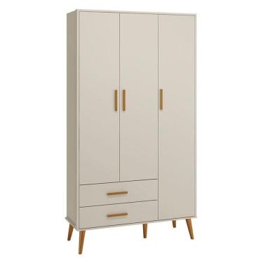 Imagem de Guarda Roupa Infantil Isis 3 Portas E 2 Gavetas Areia - Reller Móveis Areia