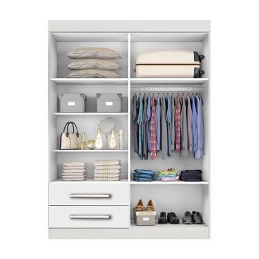 Imagem de Guarda Roupa Solteiro 4 Portas 2 Gavetas E 2 Espelhos Madri Minastex Branco