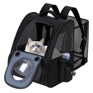 Imagem de Mochila para cães, mochila expansível para gatos, mochila respirável para animais de estimação para gatos, gatinhos e filhotes pequenos, grande espaço, bolsas portáteis mochila dobrável para viagens
