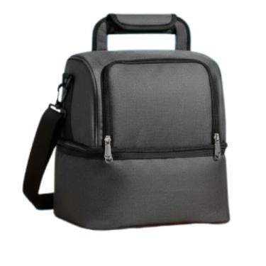 Imagem de Bolsa Térmica 2 em 1 Cinza Easy Summer Duplo Compartimento, Alça Ajustável e de Mão, Ideal para Trabalho, Academia Praia e Passeios
