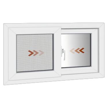 Imagem de NOOTA Janela de porão de vinil, 81.3 cm x 45.7 cm (35.6 cm & 40.6 cm & 45.7 cm e 50.8 cm), janela deslizante de porão com vidros duplos, janelas deslizantes com janelas de tela, branca