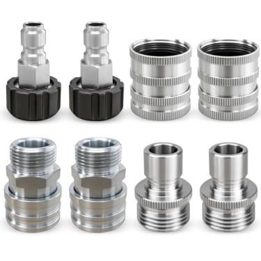 Imagem de Kit de conexão rápida para lavadora de alta pressão, desconexão rápida M22 a 3/8, liberação rápida de 3/10.2 cm, conjunto de adaptadores de lavadora de pressão premium, acessórios de mangueira de