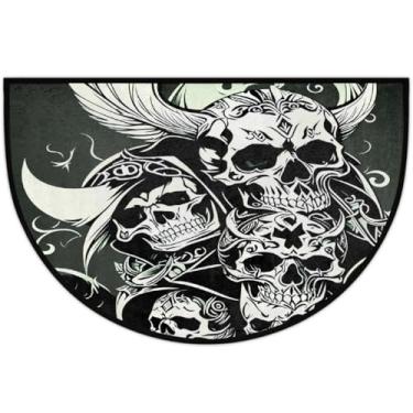 Imagem de Tapete de porta meio redondo 00326-0000, antiderrapante, absorvente, semicírculo, tapetes laváveis, metade da lua, tapetes para ambientes internos, pátios, cozinha, banheiro, entrada, lareira