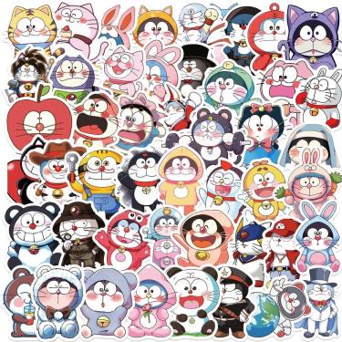 Imagem de Adesivos Doraemons, vinil impermeável, anime, 50 unidades/lote, 5-7 cm