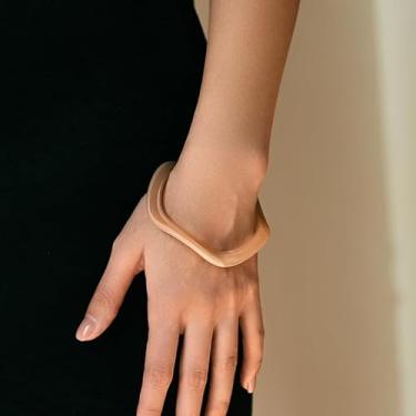 Imagem de Pulseira de resina acrílica colorida para mulheres, pulseiras de verão onduladas irregulares, vintage, moda, festival, joias, presente, Medium, Acrílico, Sem Pedra Preciosa