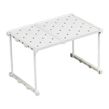 Imagem de Baoblaze Organizador de Armário com Prateleira Expansível para Guarda-Roupa, Ideal para Quarto, Orifícios para Copos e Pratos, 35cm to 55cm X 35cm