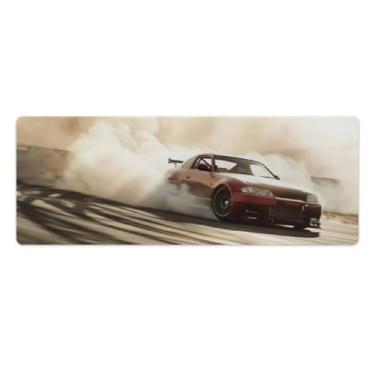 Imagem de HouLaiZhe Drift JDM Car S15 Sports Large Gaming Mouse Pads Tapete de Mesa Base de Borracha Antiderrapante Laptop Acessórios de Computador Suprimentos Bloco de Escrita para Escritório Casa 30 x 80 cm