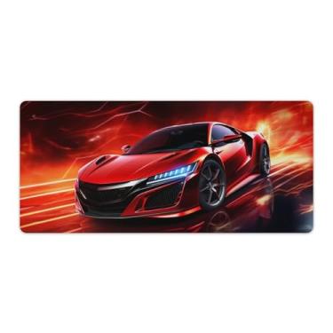 Imagem de Red JDM NSX Cool Light Track Car Desk Table Pad Mouse Pad Antiderrapante Grande Material de Escritório Tapete de Mesa de Borracha Impermeável Tapete de Escrita para Escritório Jogo Casa 40 x 90 cm