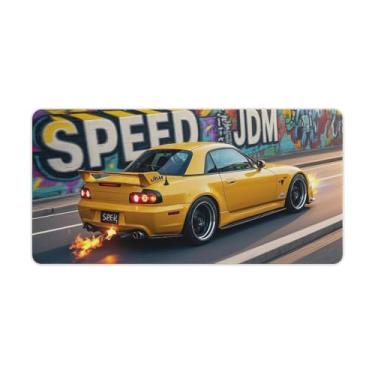 Imagem de HouLaiZhe Speed ​​JDM Car S2000 Spitfire Cool Gaming Mouse Pads JDM Car Desk Pads Grandes Mousepads para teclado de mesa Tapete de computador 30 x 60 cm